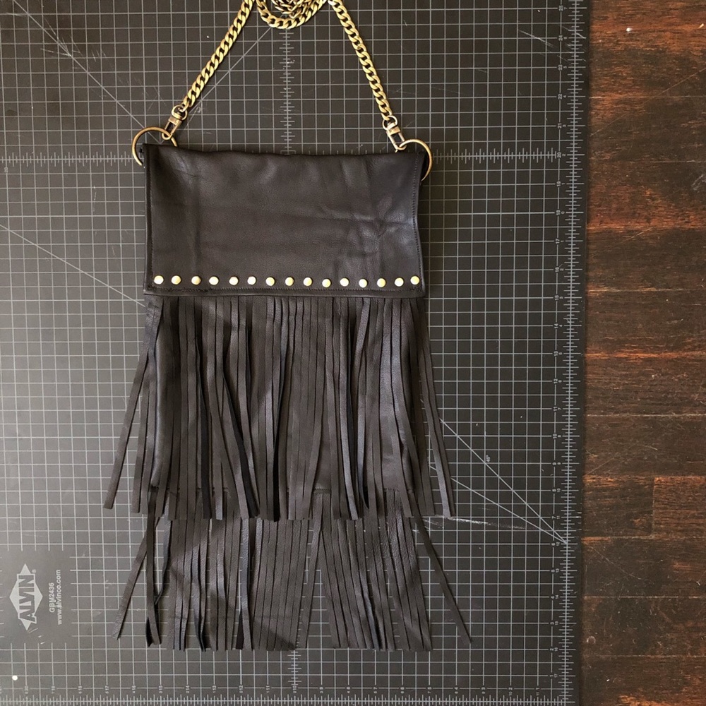 Handmade Leather Fringe Crossbody